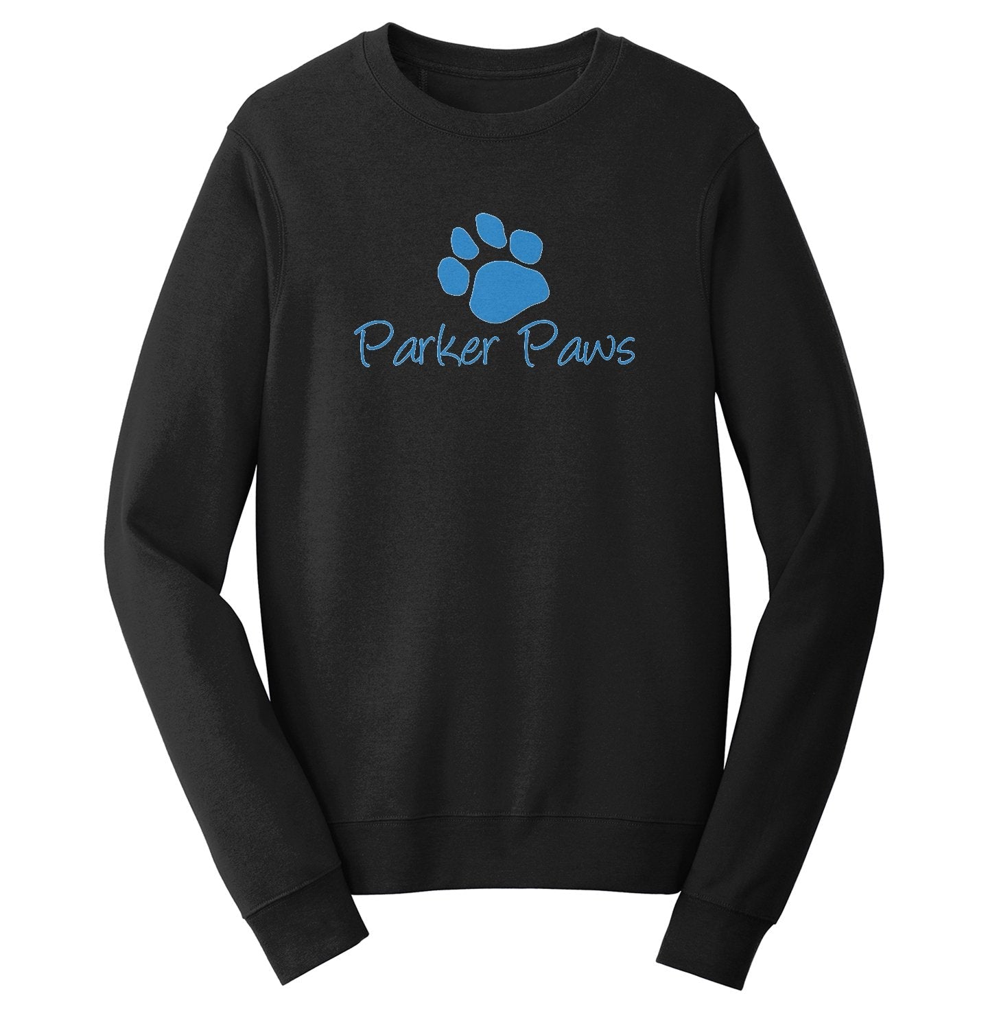 Parker Paws Blue Paw Print Logo - Adult Unisex Crewneck Sweatshirt