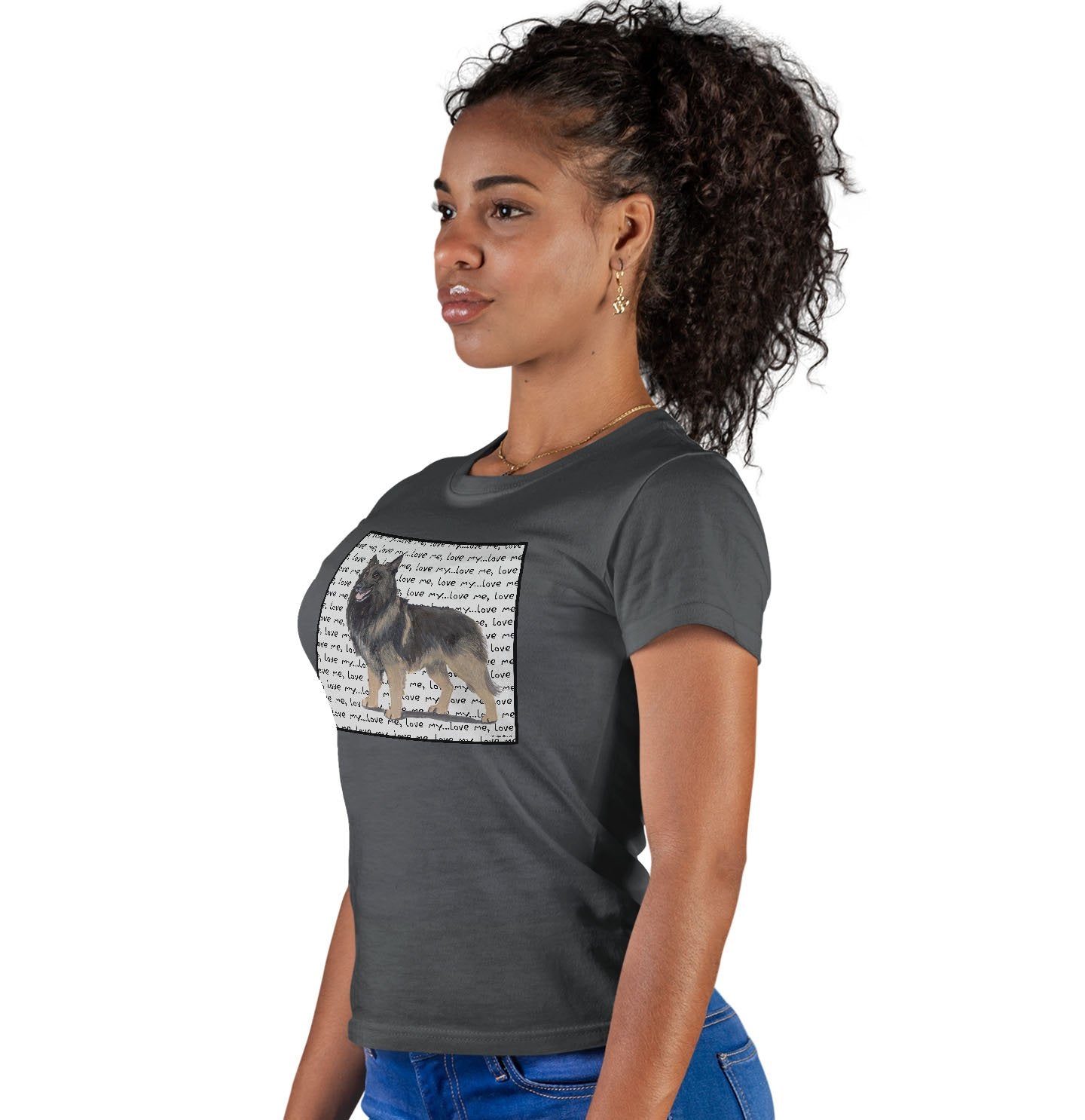 Belgian Tervuren Love Text - Women's Fitted T-Shirt