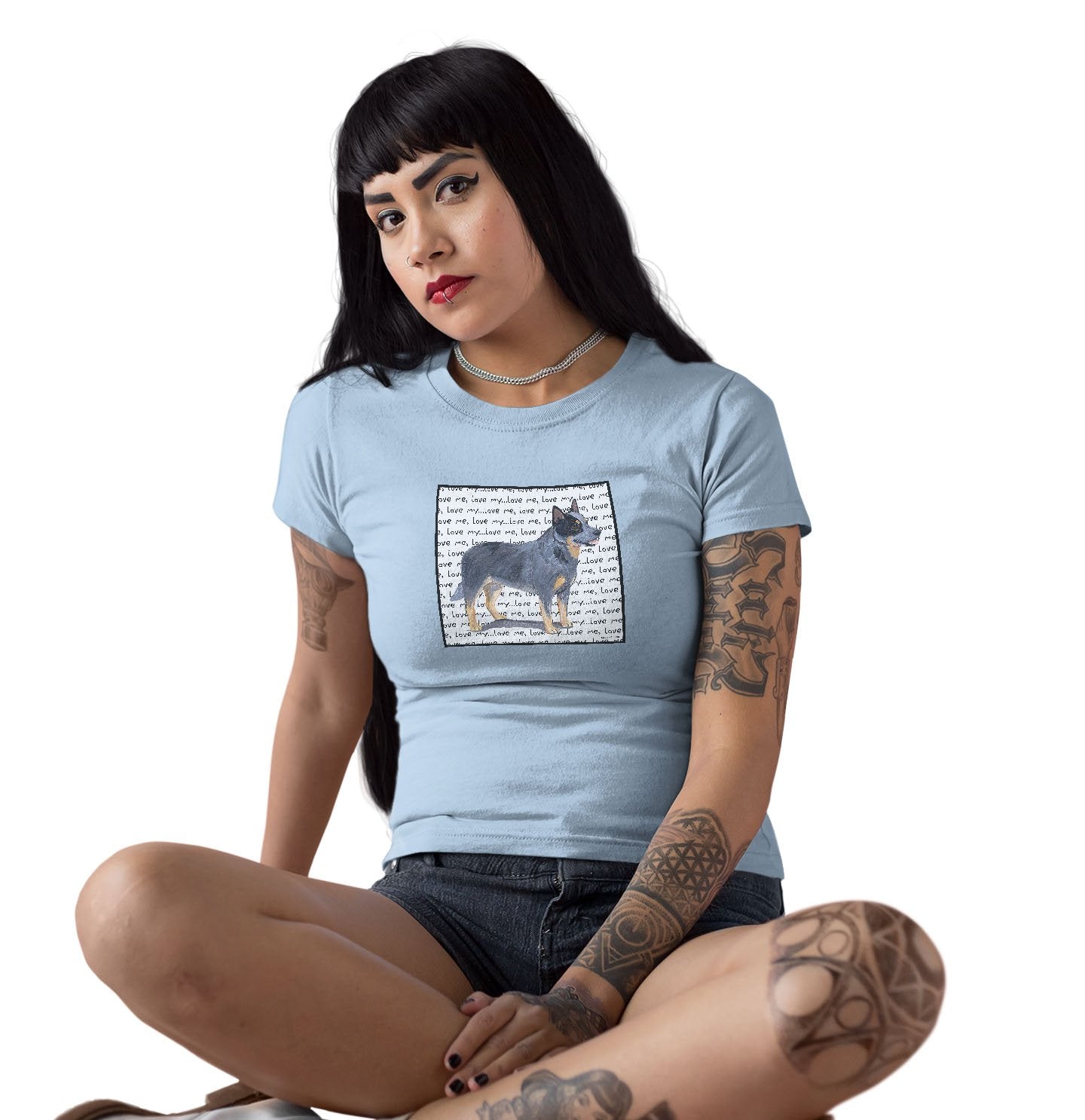 Australian Cattle Dog Love Text - Women's Fitted T-Shirt