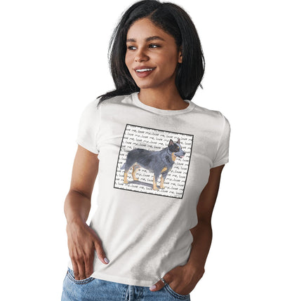 Australian Cattle Dog Love Text - Women's Fitted T-Shirt