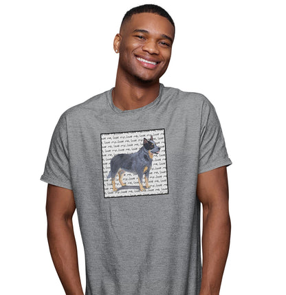 Australian Cattle Dog Love Text - Adult Unisex T-Shirt