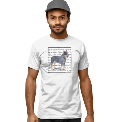 Australian Cattle Dog Love Text - Adult Unisex T-Shirt