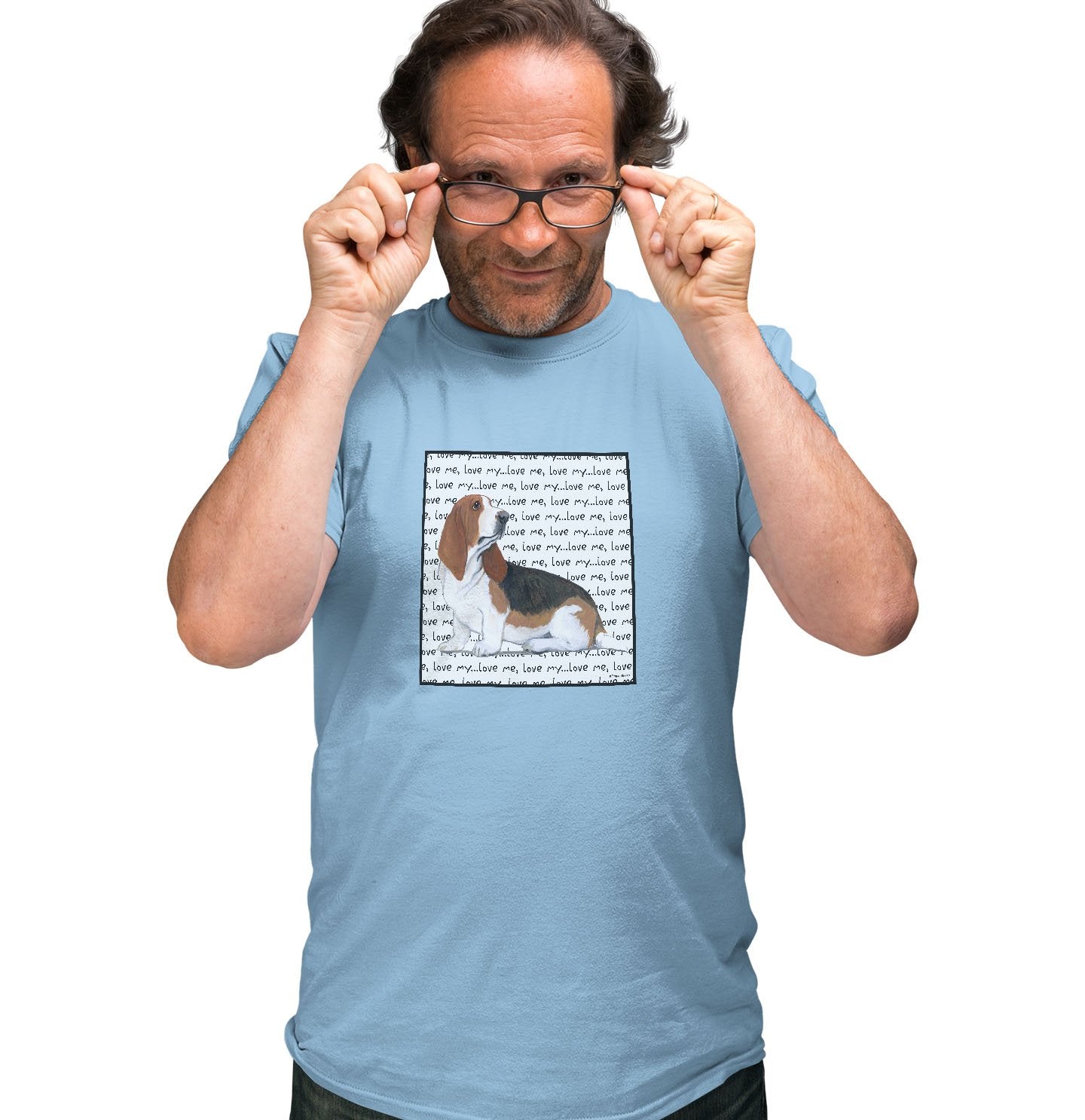 Basset Hound Love Text - Adult Unisex T-Shirt | Zeppa Studios
