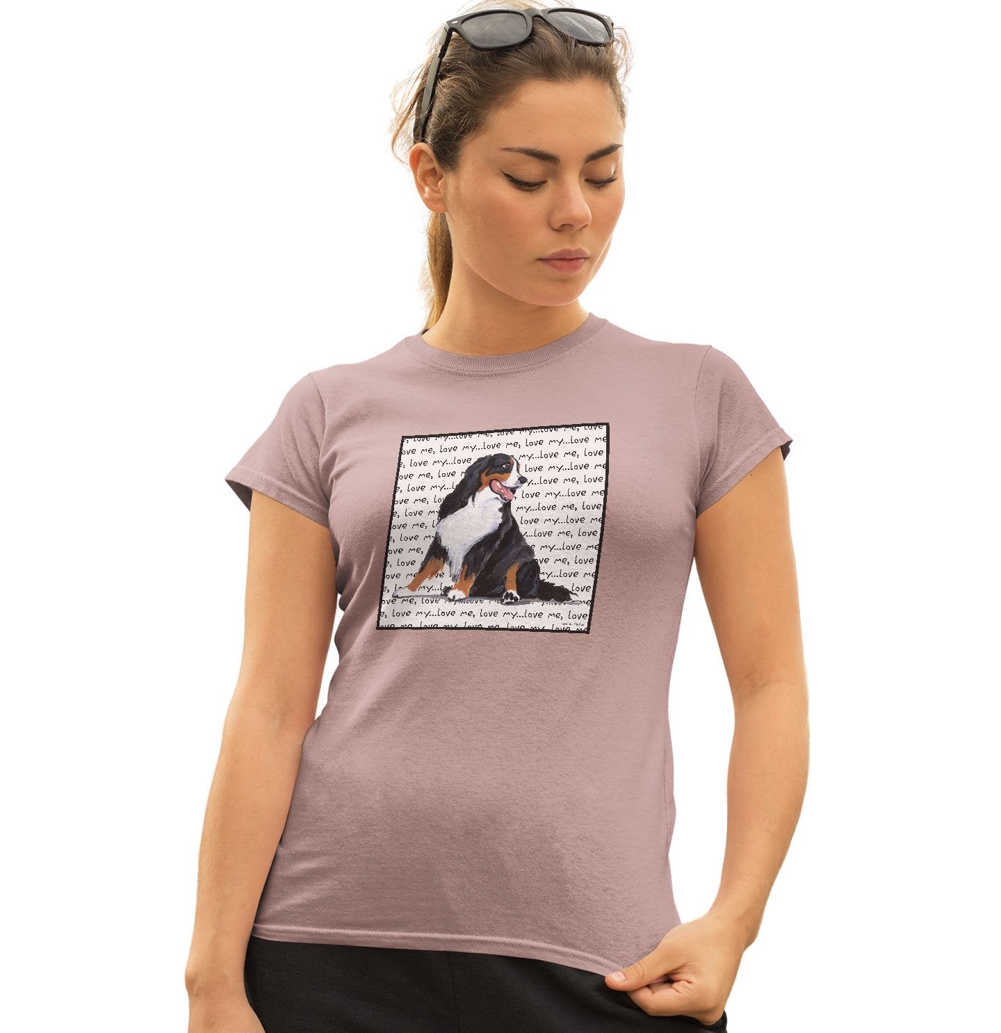 Bernese Mountain Dog Love Text - Women's Fitted T-Shirt | Zeppa Studios