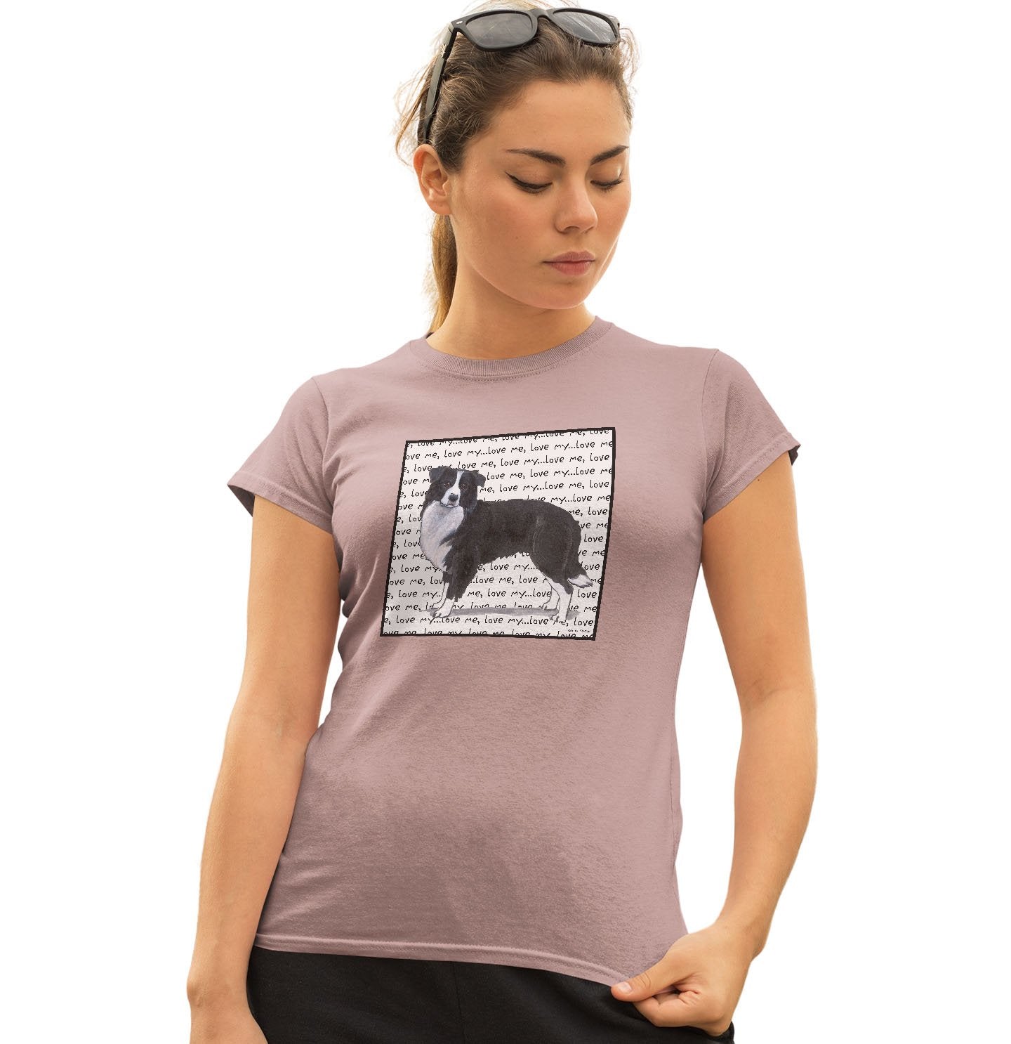 Border Collie Love Text - Women's Fitted T-Shirt | Zeppa Studios