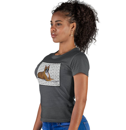 Boxer Love Text - Women's Fitted T-Shirt