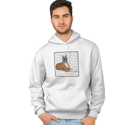 Boxer Love Text - Adult Unisex Hoodie Sweatshirt