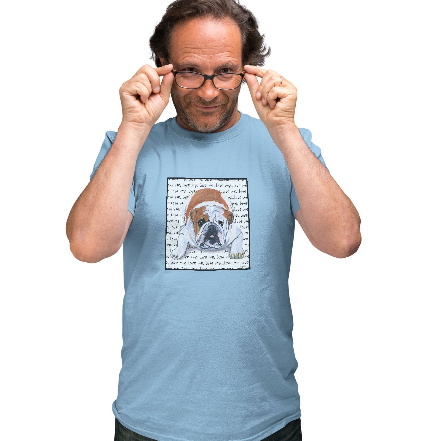 Bulldog Love Text - Adult Unisex T-Shirt | Zeppa Studios
