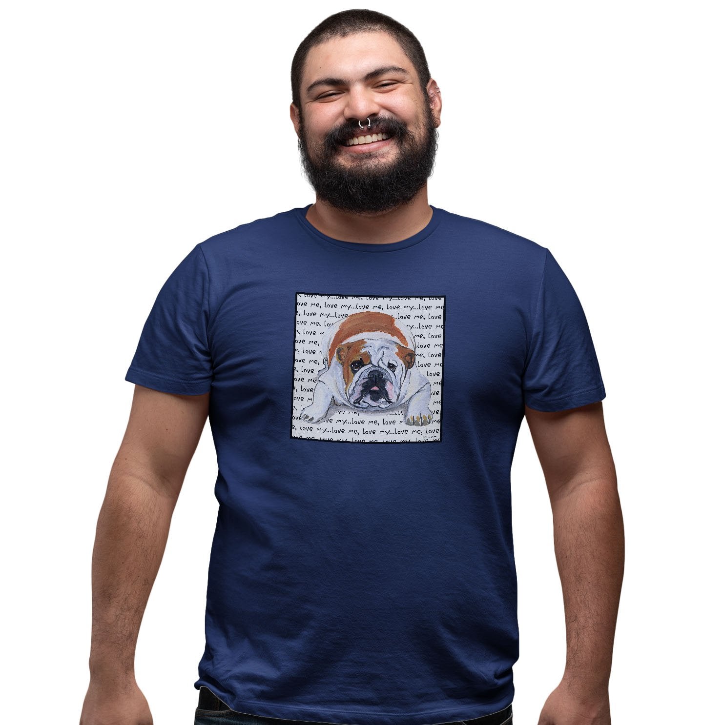 Bulldog Love Text - Adult Unisex T-Shirt