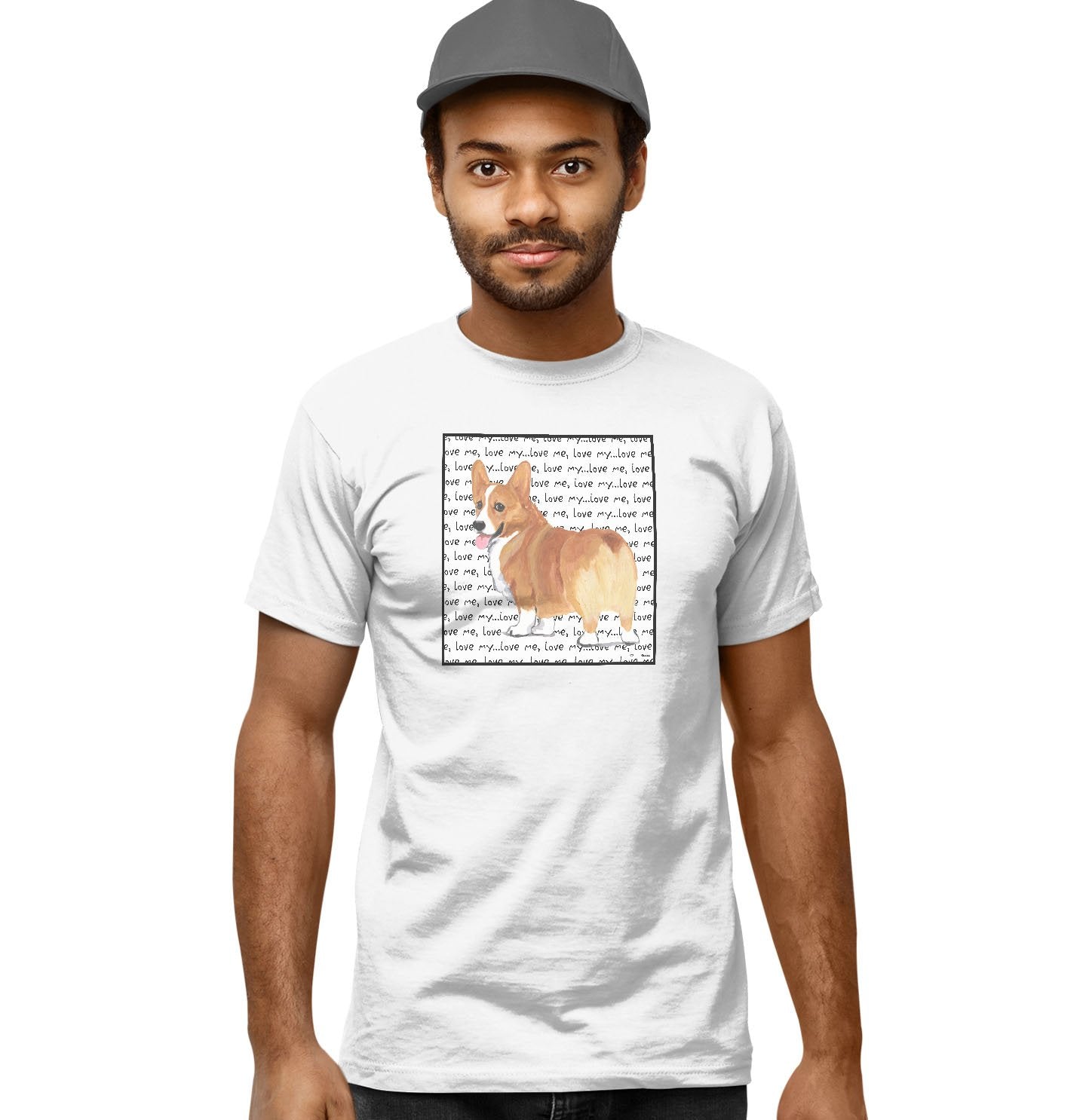 Corgi Love Text - Adult Unisex T-Shirt