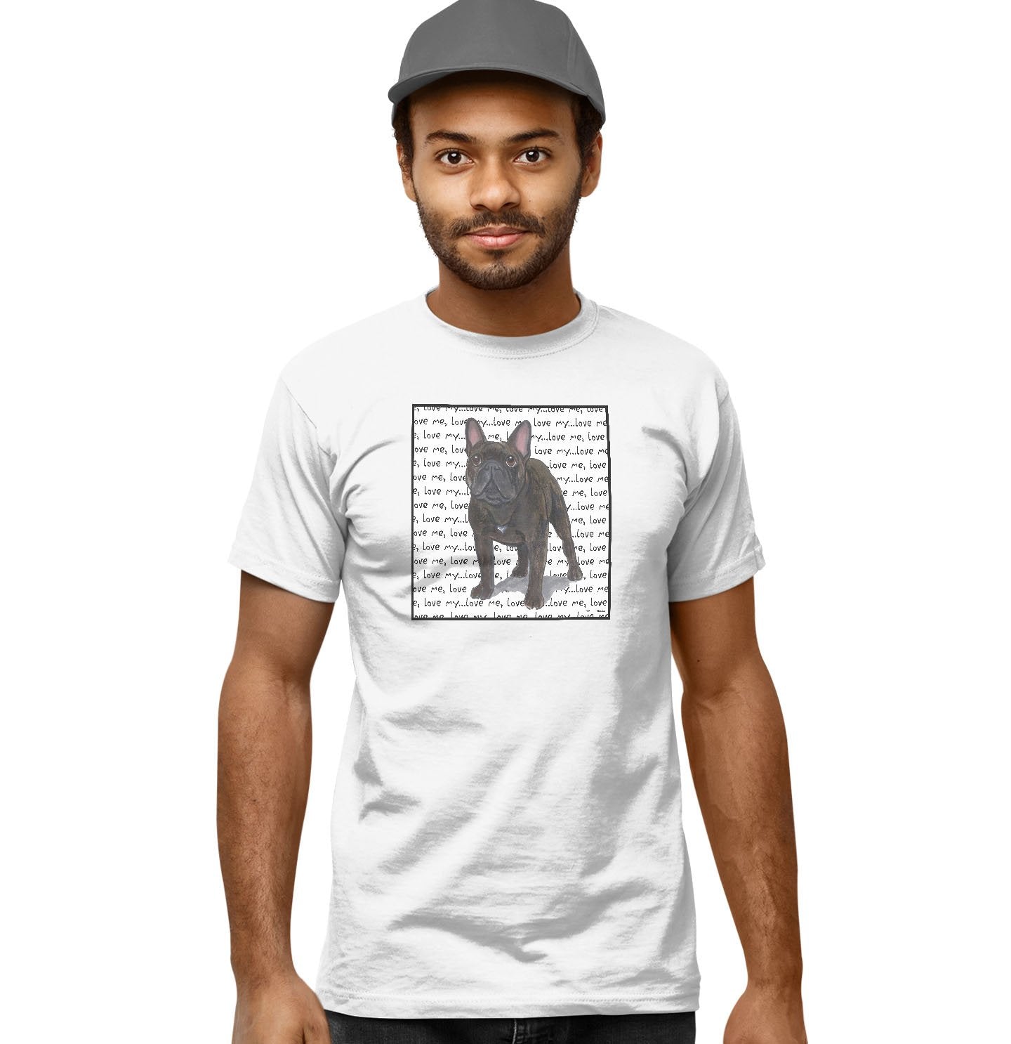 Frenchie Love Text - Adult Unisex T-Shirt