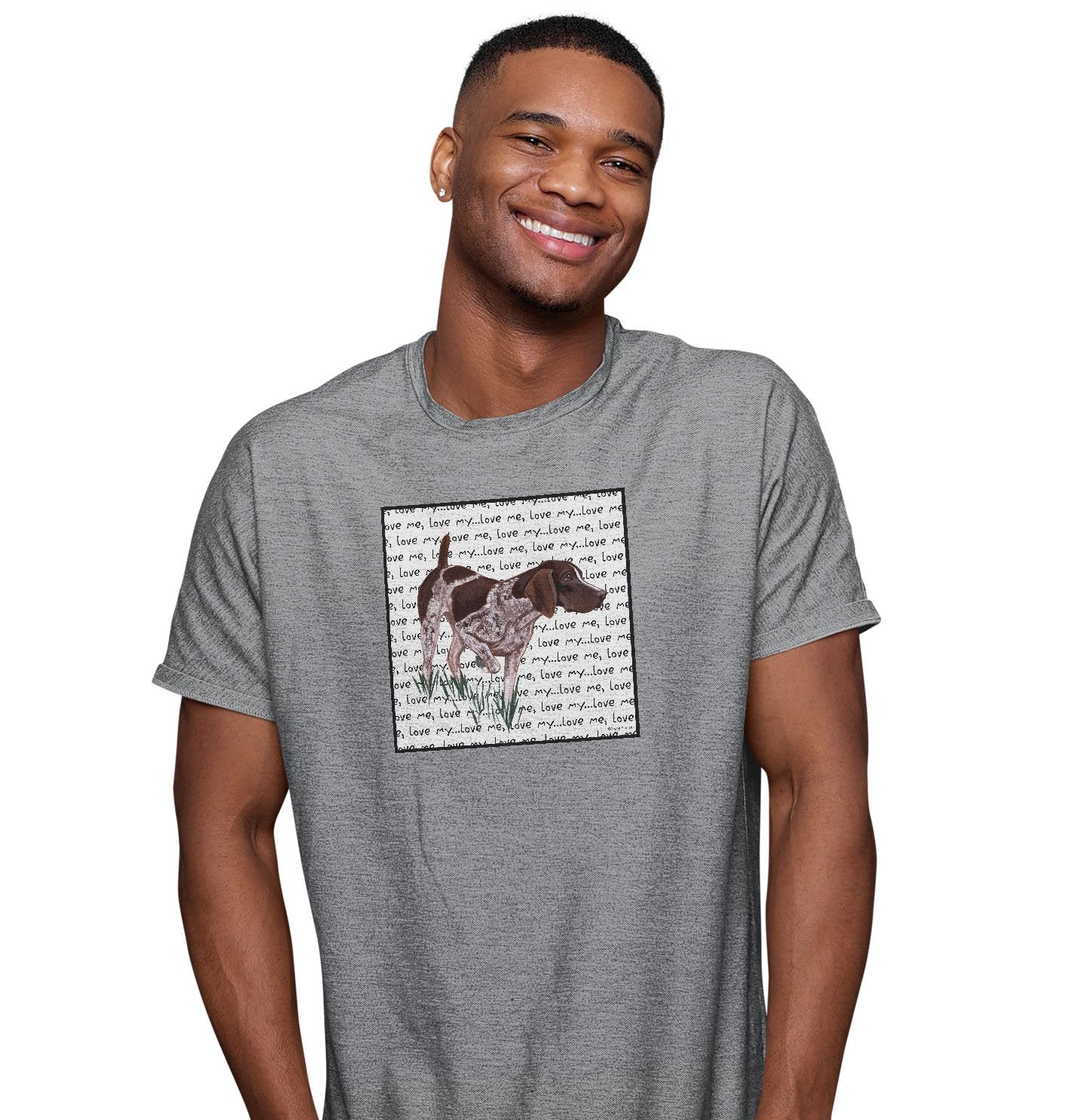 German Pointer Love Text - Adult Unisex T-Shirt