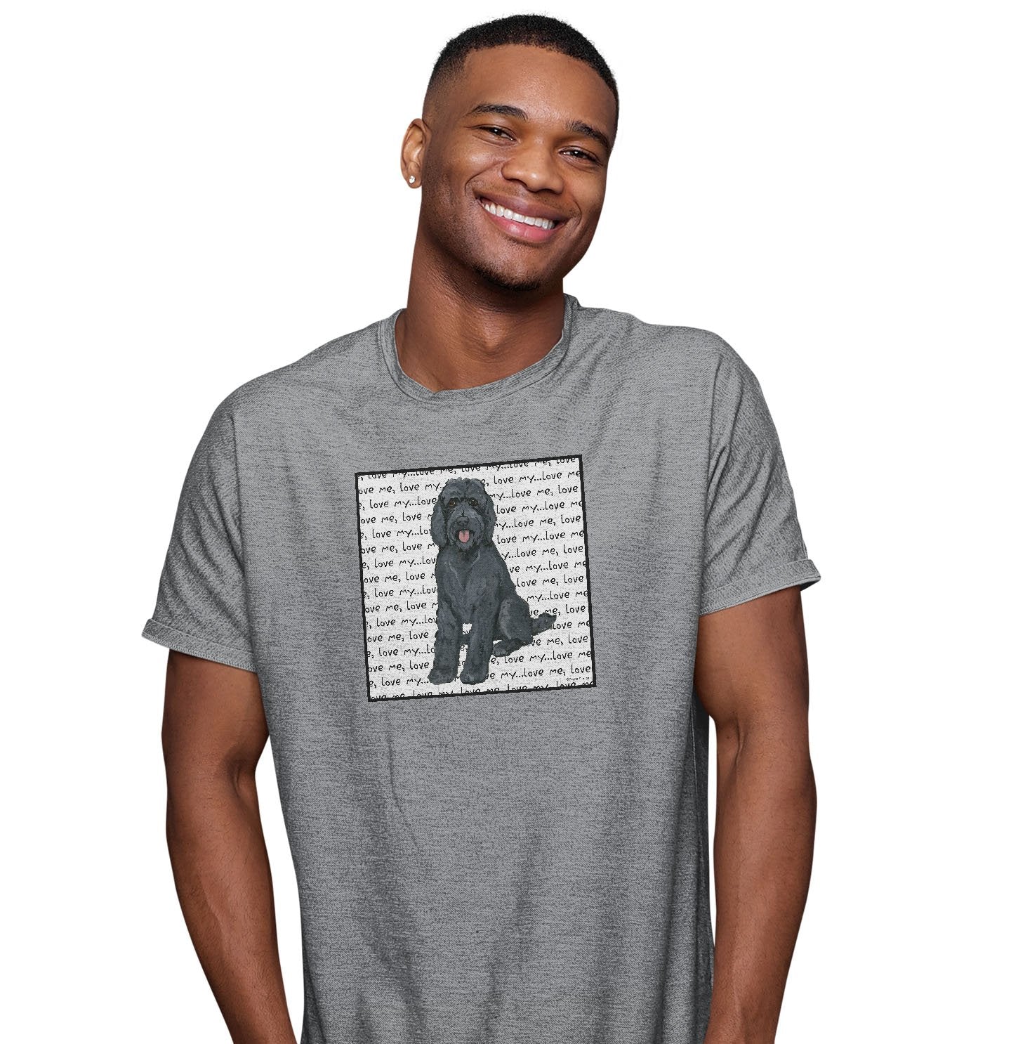 Black Labradoodle Love - Adult Unisex T-Shirt