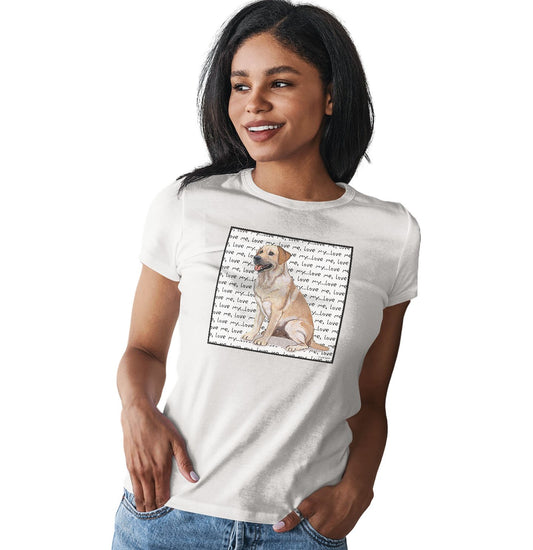 Yellow Lab Love Text - Women's Fitted T-Shirt - Animal Tee