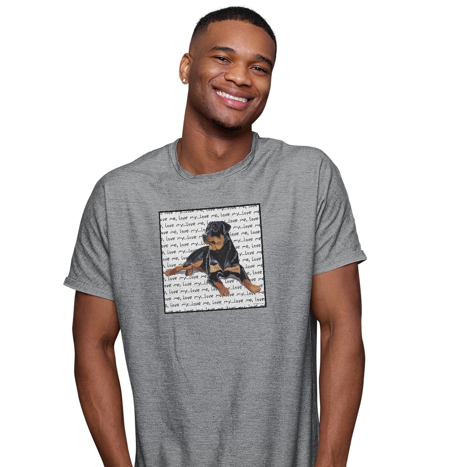 Animal Pride - Rottweiler Love Text  - Adult Unisex T-Shirt