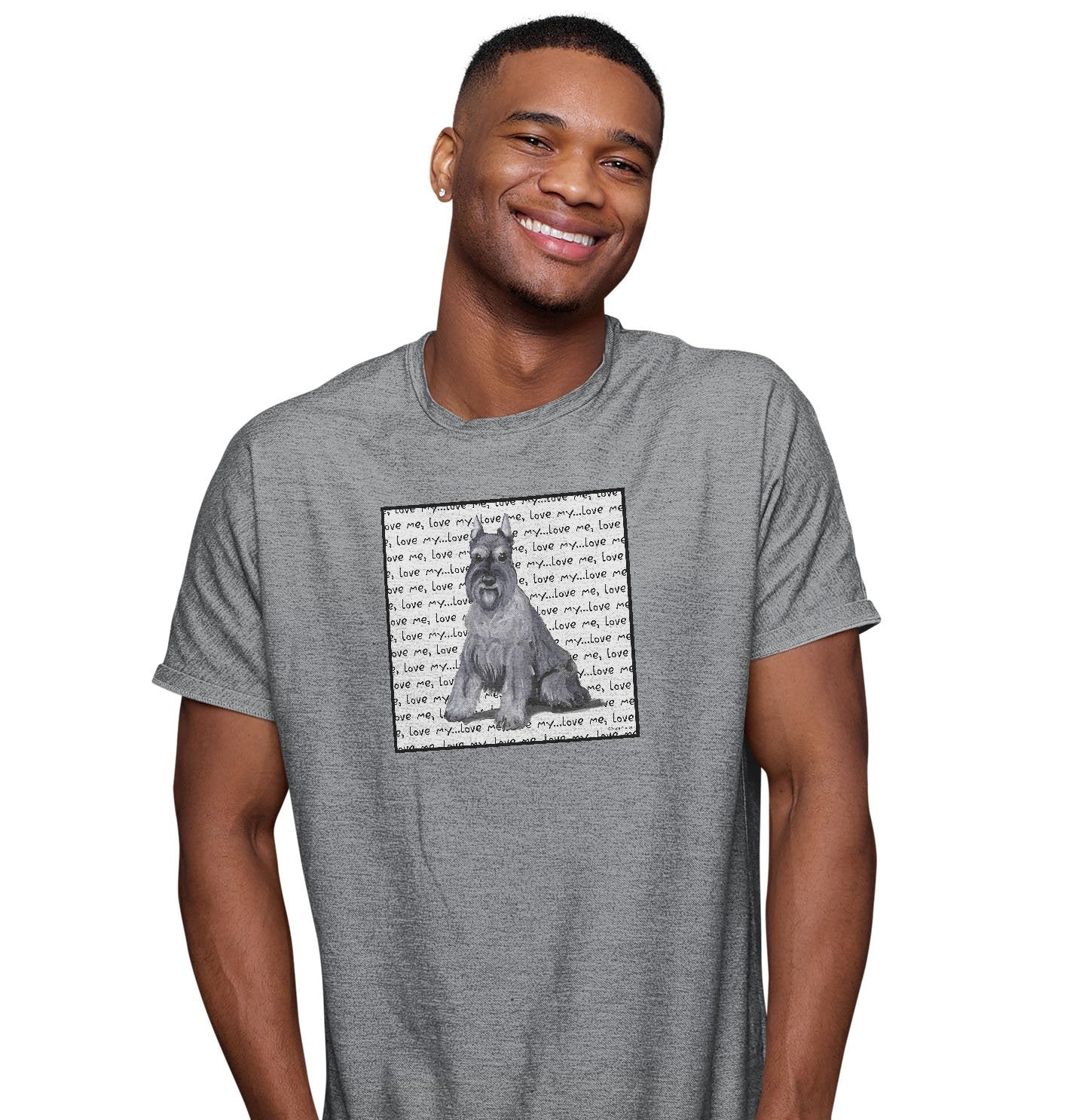 Animal Pride - Schnauzer Love Text - Adult Unisex T-Shirt