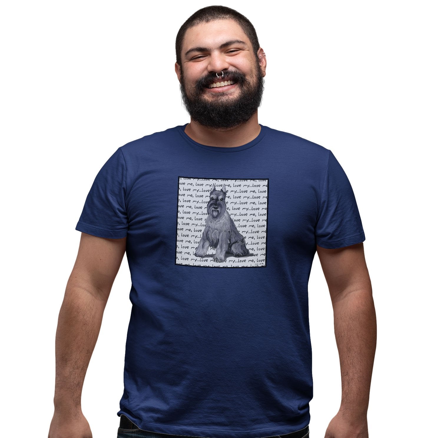 Schnauzer Love Text - Adult Unisex T-Shirt