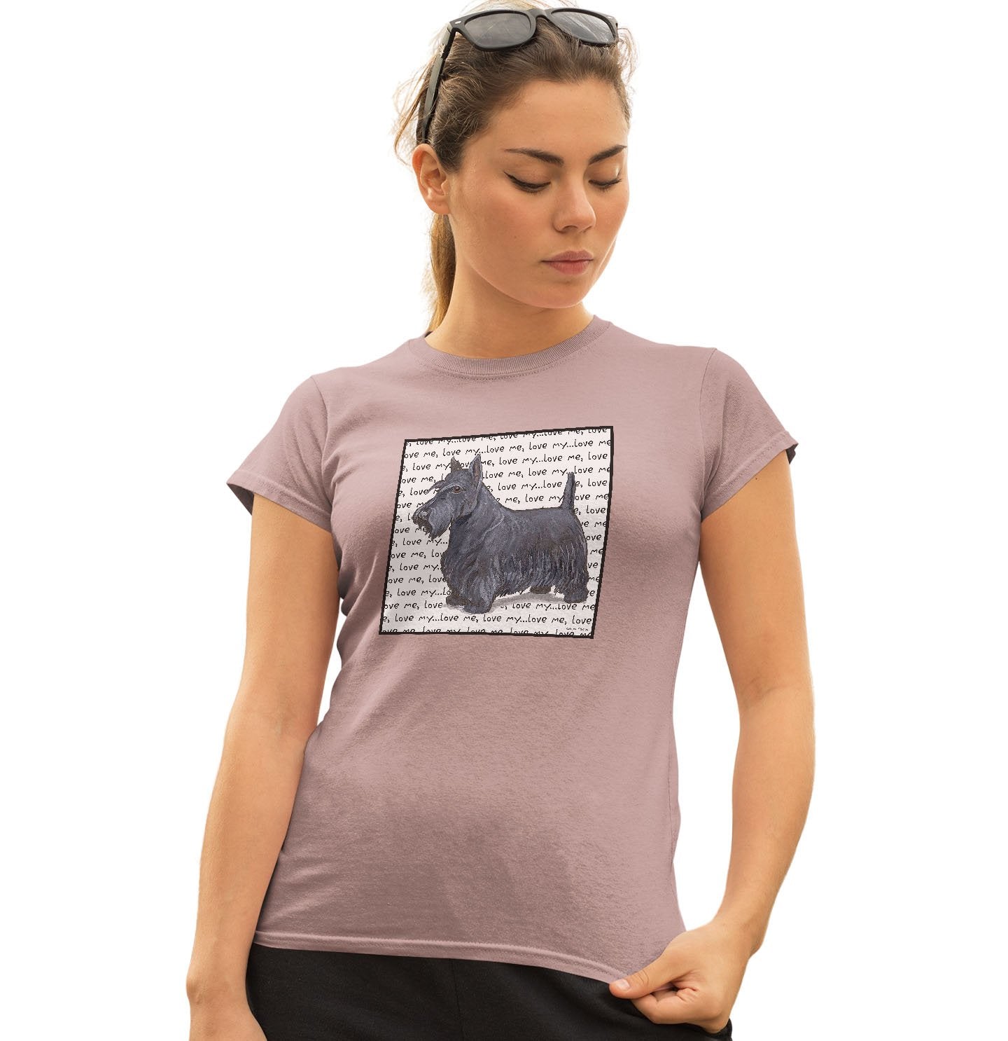 Animal Pride - Scottie Love Text - Women's Fitted T-Shirt