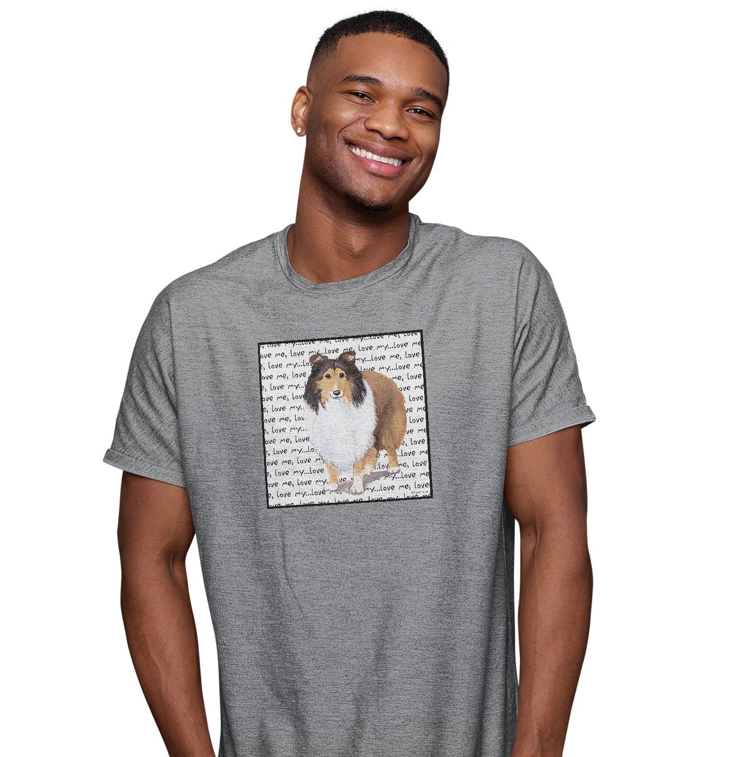 Sheltie Love Text - Adult Unisex T-Shirt