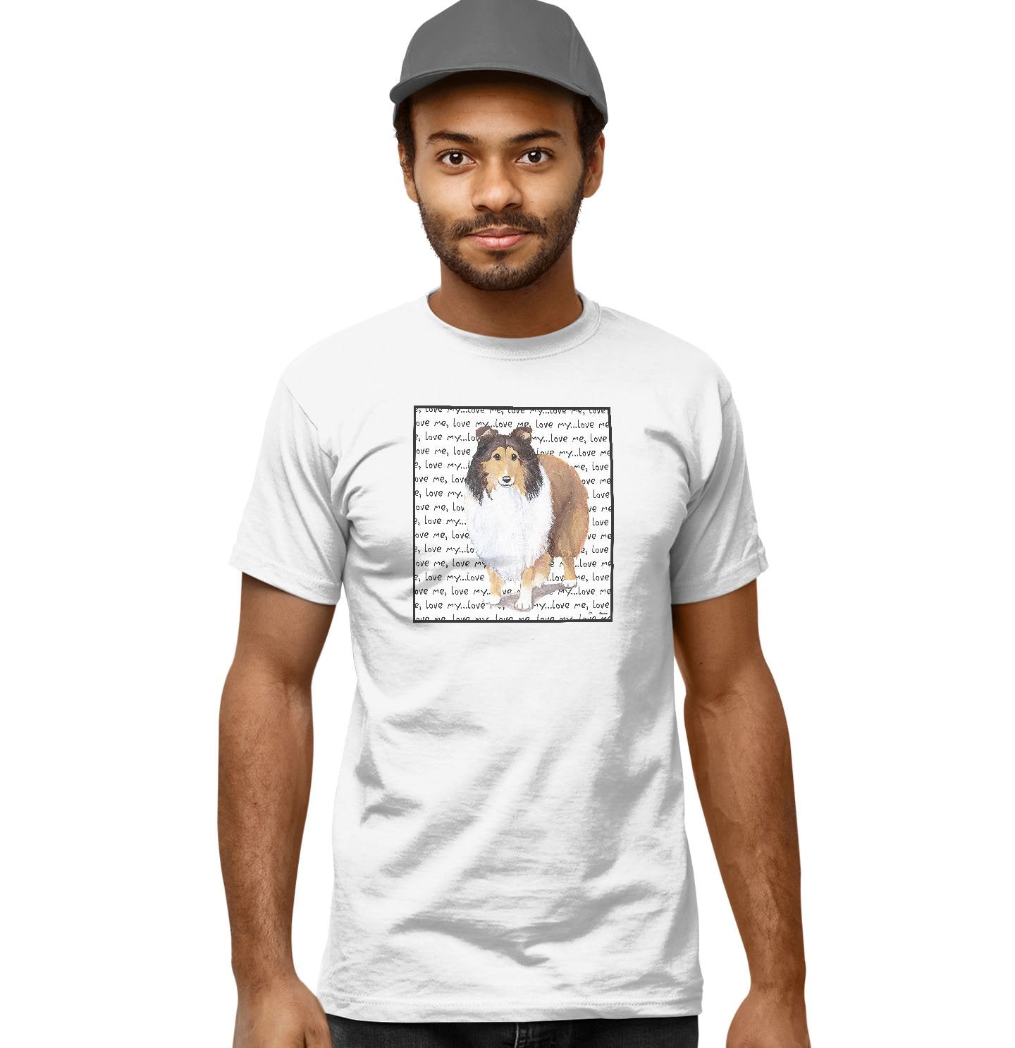 Sheltie Love Text - Adult Unisex T-Shirt