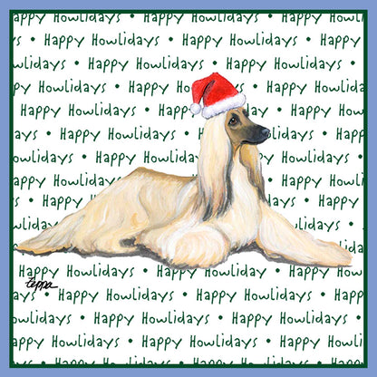 Afghan Hound Happy Howlidays Text - Women's Tri-Blend T-Shirt