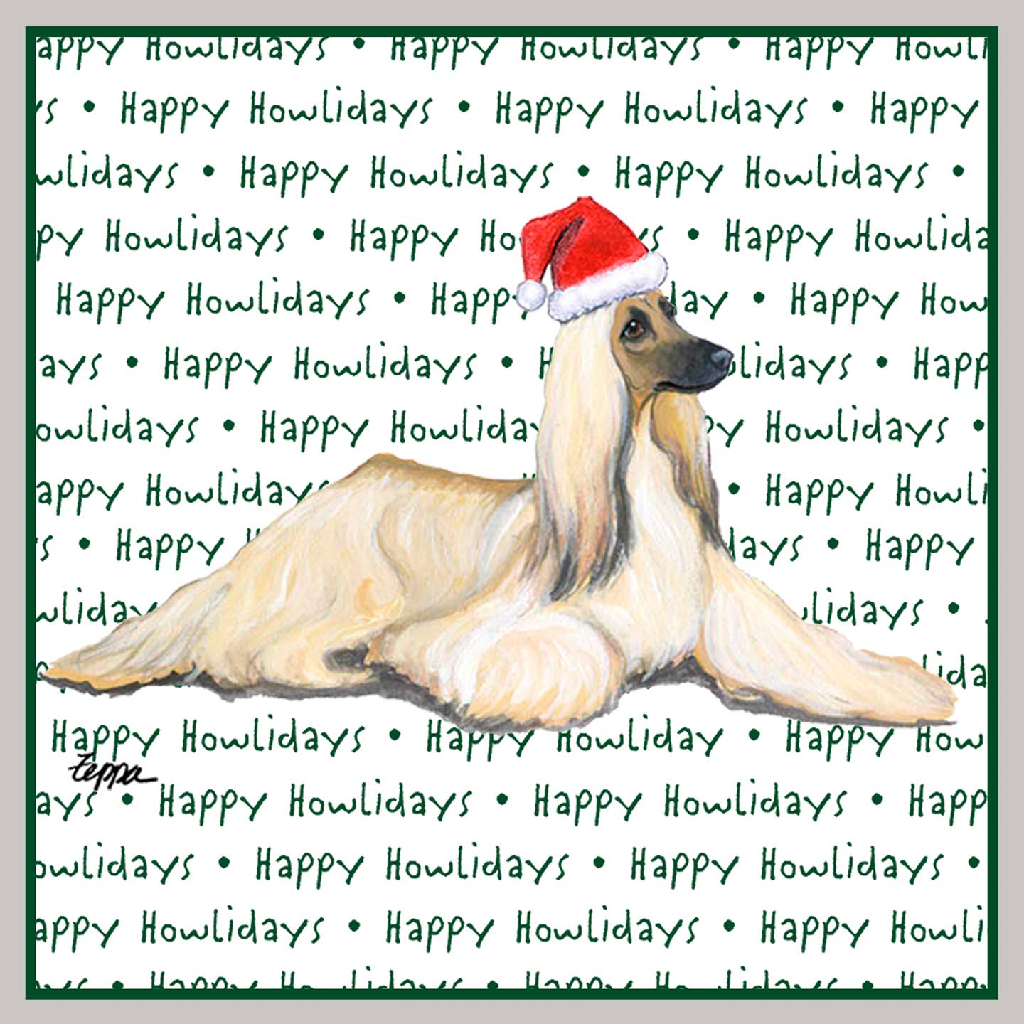 Afghan Hound Happy Howlidays Text - Kids' Unisex Hoodie Sweatshirt