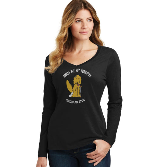 Fighting For Atlas - Women's V-Neck Long Sleeve T-Shirt