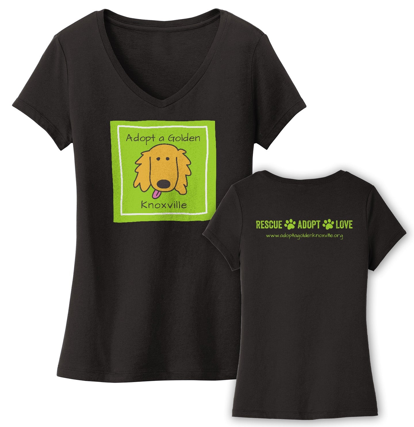 AGK Rescue Adopt Love - Women's V-Neck T-Shirt