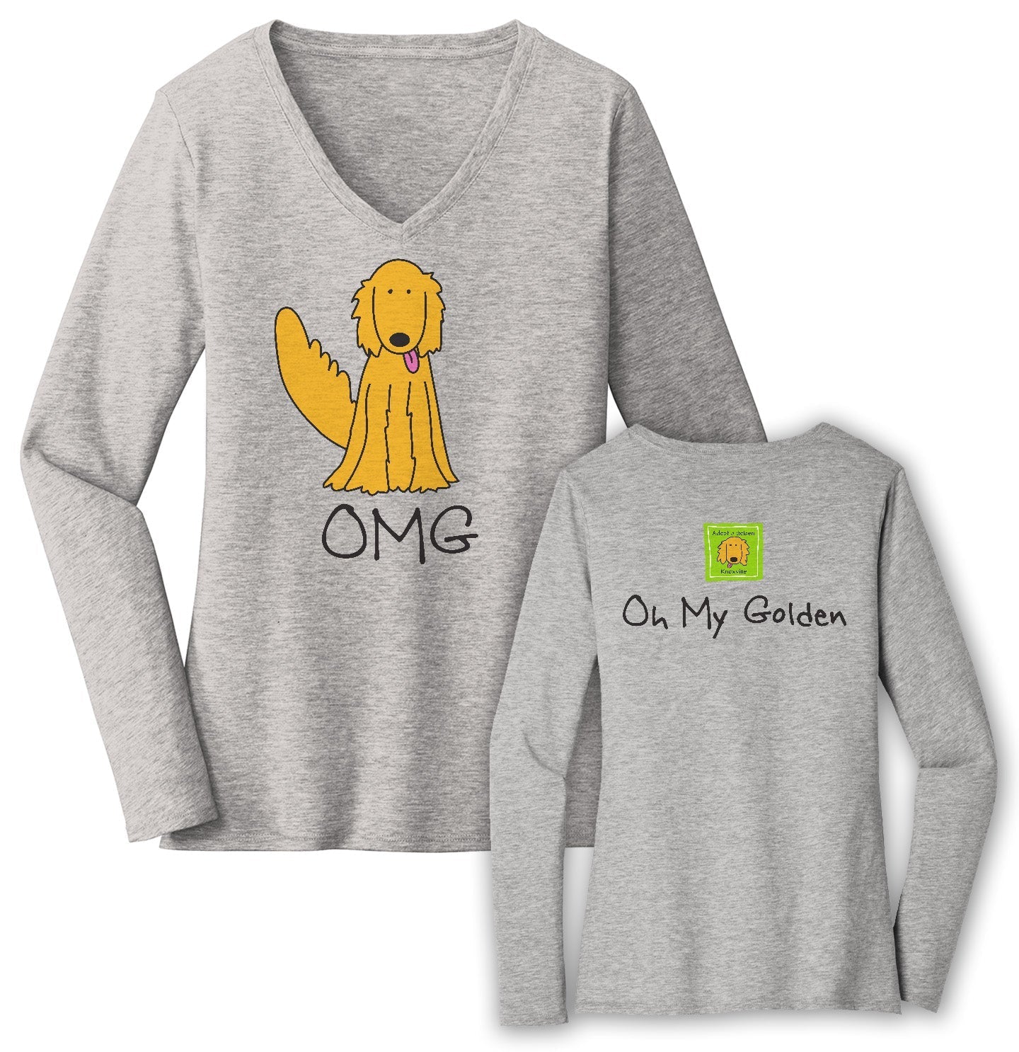 AGK Oh My Golden - Women's V-Neck Long Sleeve T-Shirt