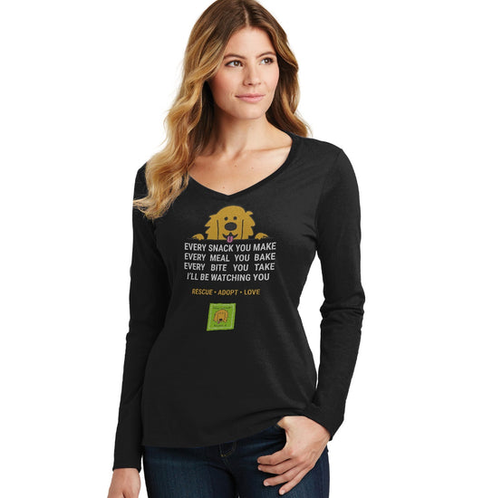 AGK Watching You - Women's V-Neck Long Sleeve T-Shirt