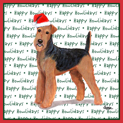 Airedale Terrier Happy Howlidays Text - Kids' Unisex T-Shirt