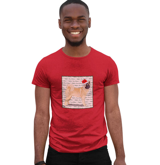 Akita Happy Howlidays Text - Adult Unisex T-Shirt