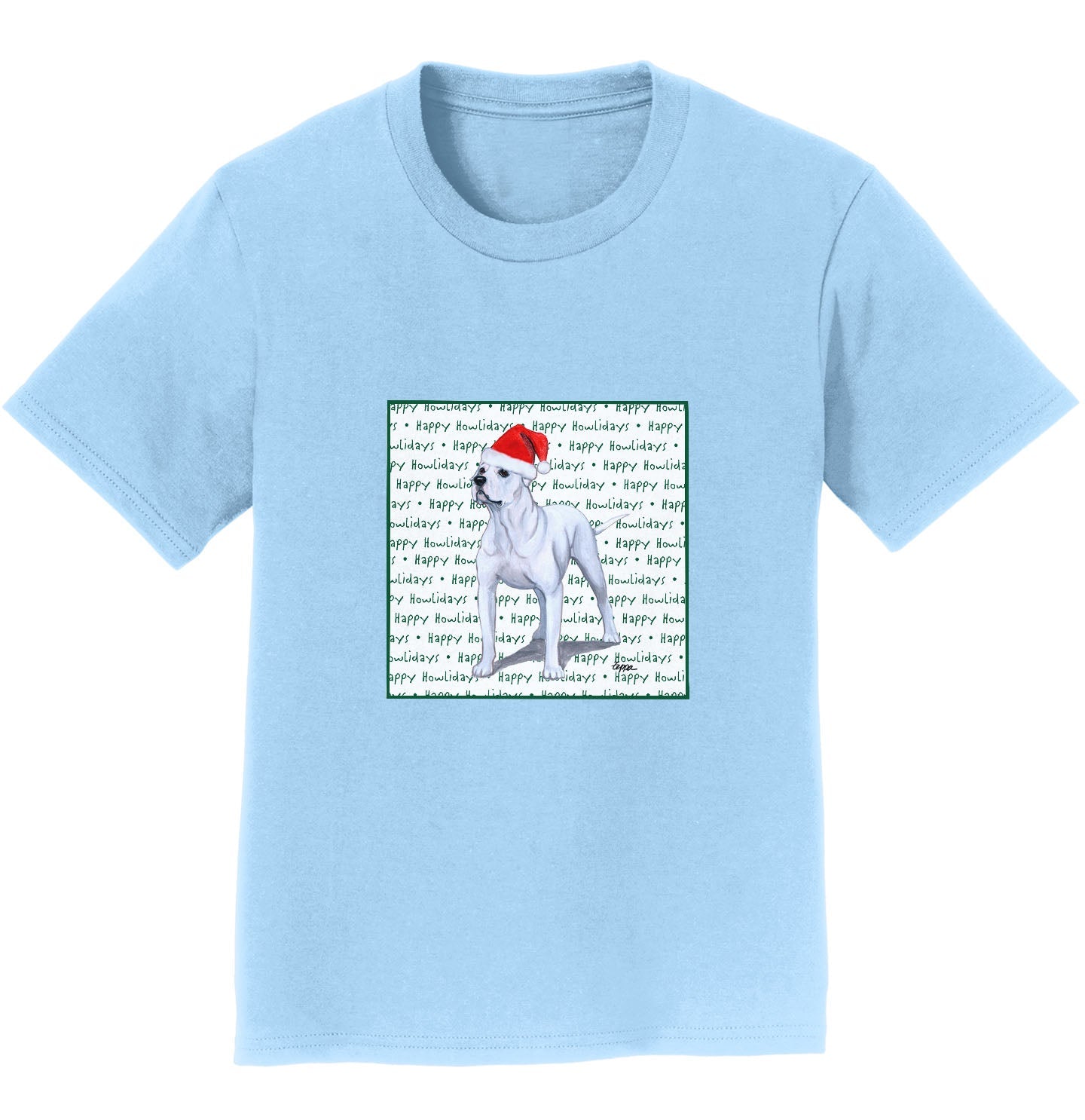 American Bulldog Happy Howlidays Text - Kids' Unisex T-Shirt