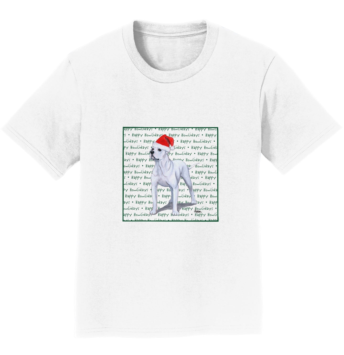 American Bulldog Happy Howlidays Text - Kids' Unisex T-Shirt