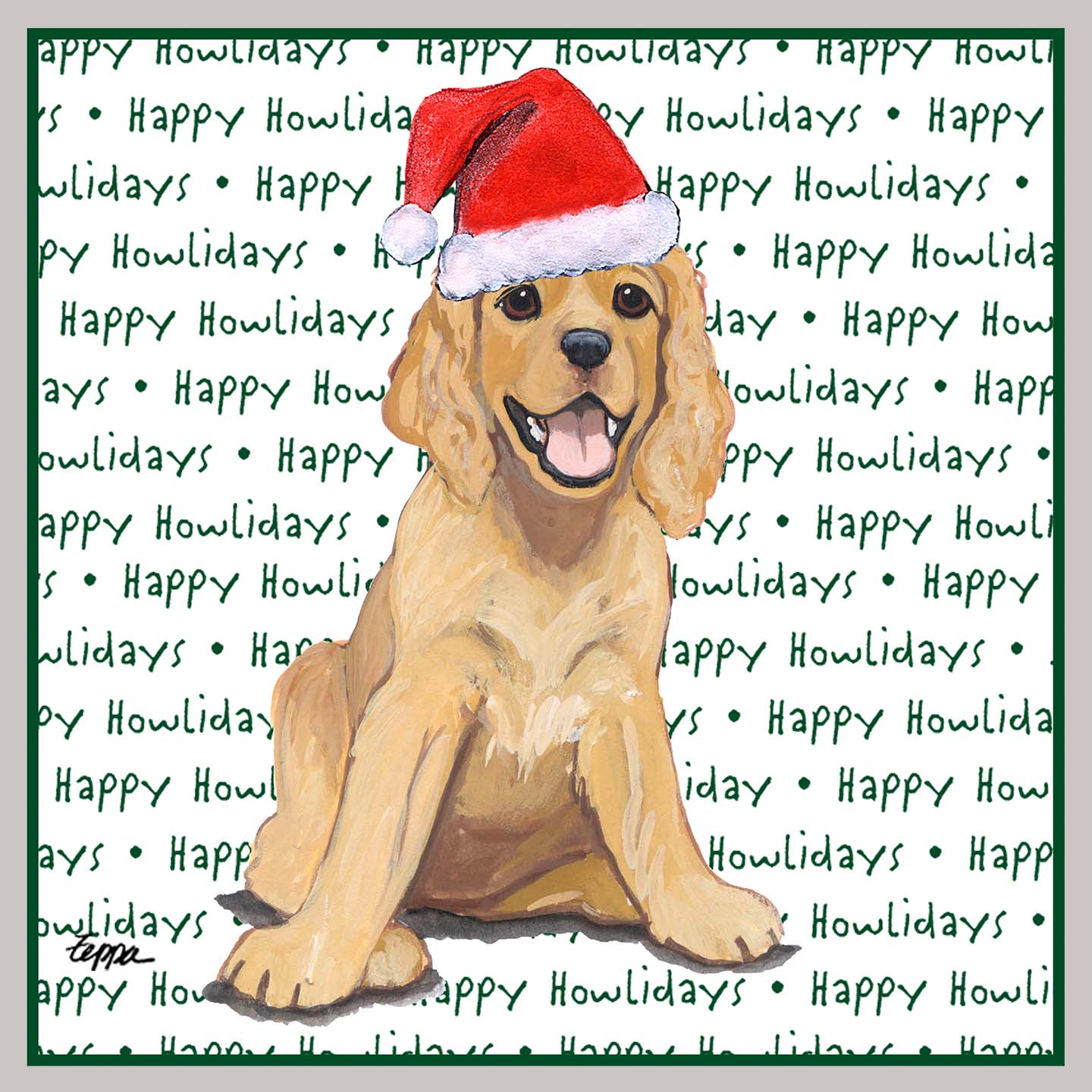 Cocker Spaniel Puppy Happy Howlidays Text - Kids' Unisex Hoodie Sweatshirt