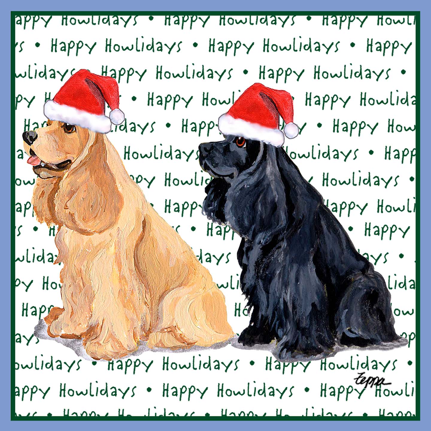 Cocker Spaniel Happy Howlidays Text - Women's Tri-Blend T-Shirt