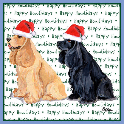 Cocker Spaniel Happy Howlidays Text - Women's Tri-Blend T-Shirt