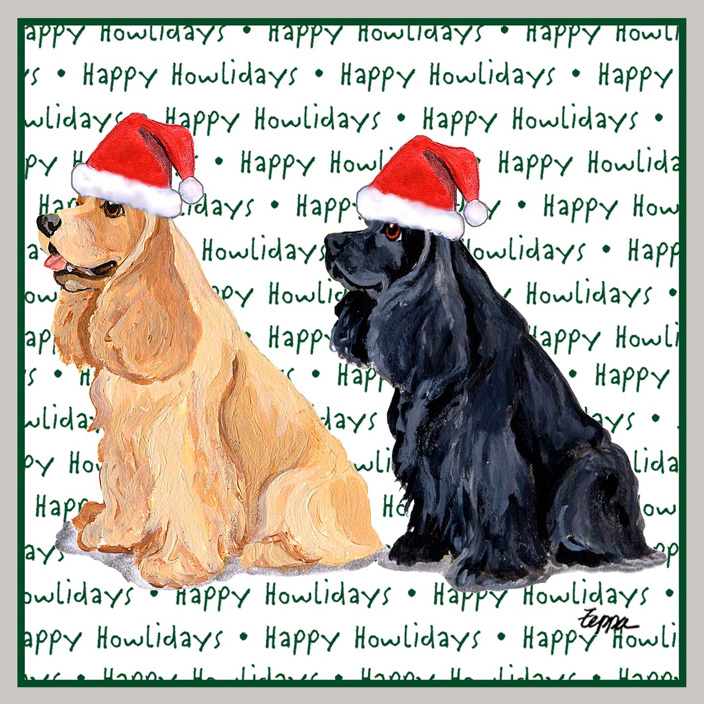 Cocker Spaniel Happy Howlidays Text - Adult Unisex Crewneck Sweatshirt