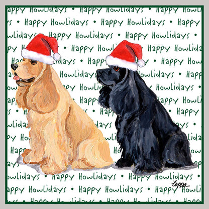 Cocker Spaniel Happy Howlidays Text - Adult Unisex Crewneck Sweatshirt