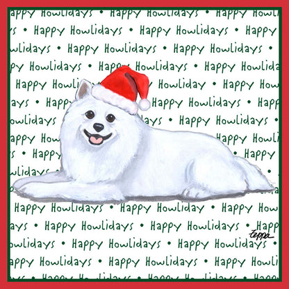 American Eskimo Dog Happy Howlidays Text - Kids' Unisex T-Shirt