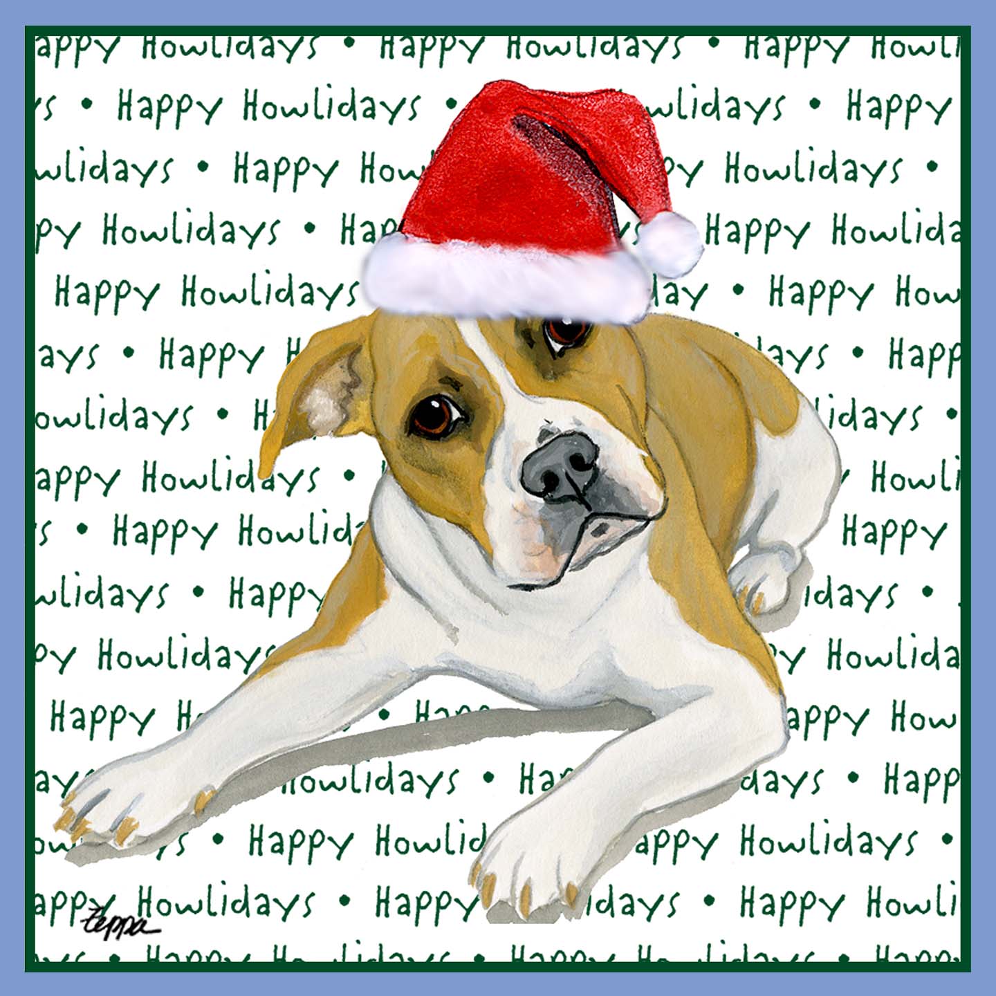 Pit Bull Happy Howlidays Text - Women's Tri-Blend T-Shirt