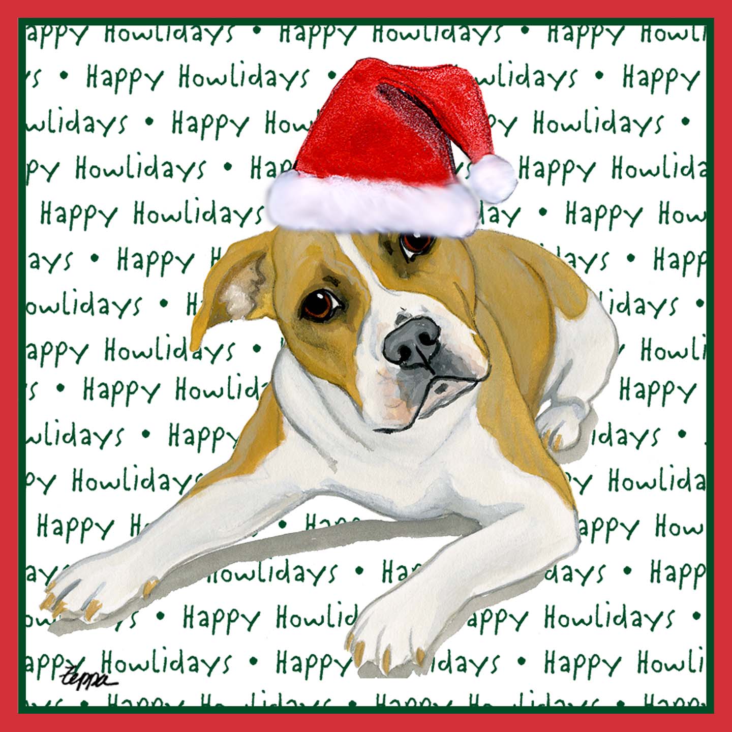 Pit Bull Happy Howlidays Text - Kids' Unisex T-Shirt
