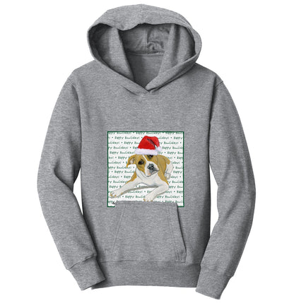 Pit Bull Happy Howlidays Text - Kids' Unisex Hoodie Sweatshirt
