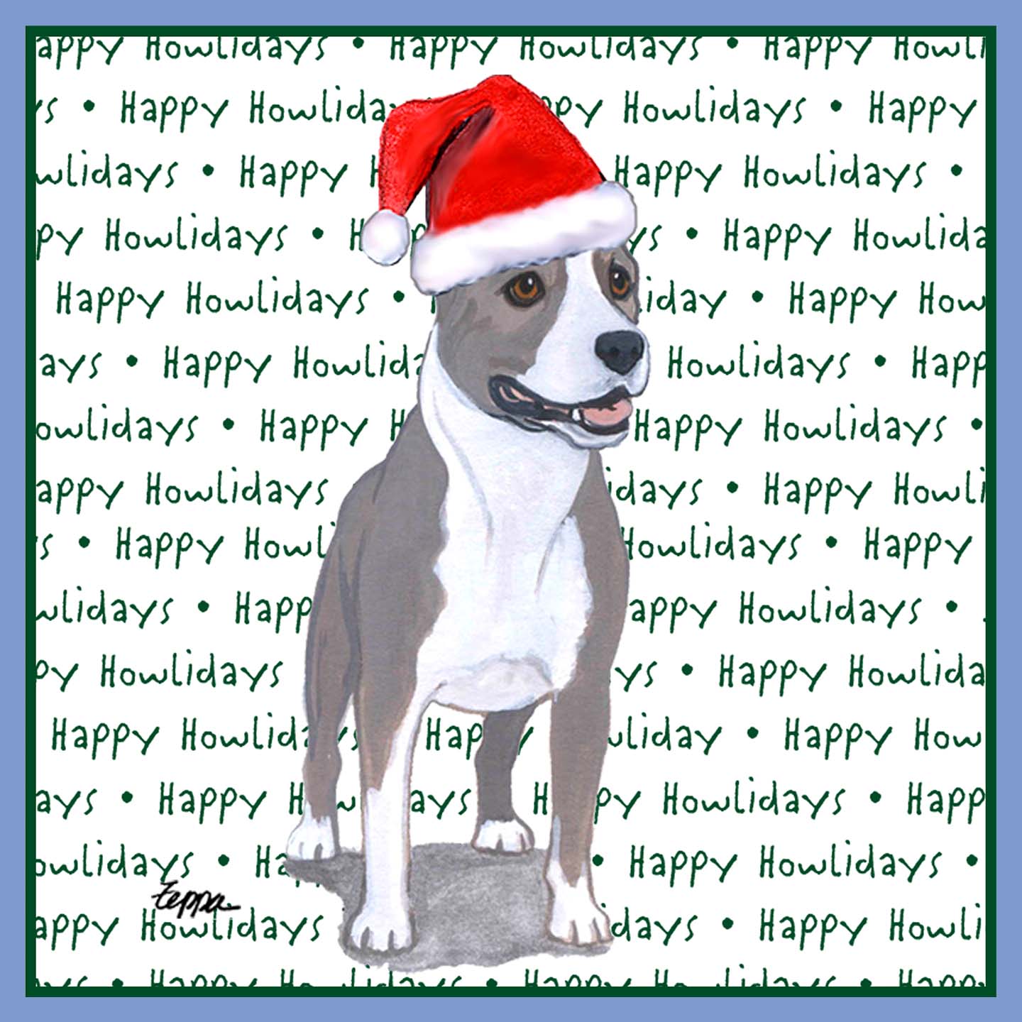 American Staffordshire Terrier Happy Howlidays Text - Women's Tri-Blend T-Shirt