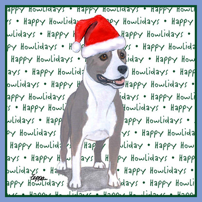 American Staffordshire Terrier Happy Howlidays Text - Women's Tri-Blend T-Shirt