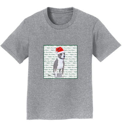 American Staffordshire Terrier Happy Howlidays Text - Kids' Unisex T-Shirt