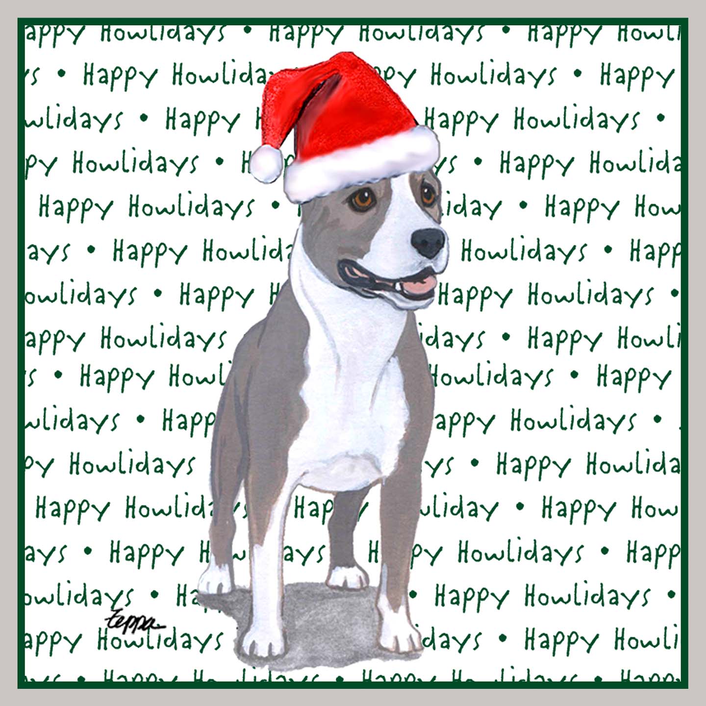 American Staffordshire Terrier Happy Howlidays Text - Kids' Unisex Hoodie Sweatshirt