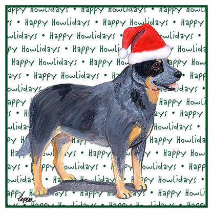 Australian Cattle Dog Happy Howlidays Text - Women's V-Neck T-Shirt