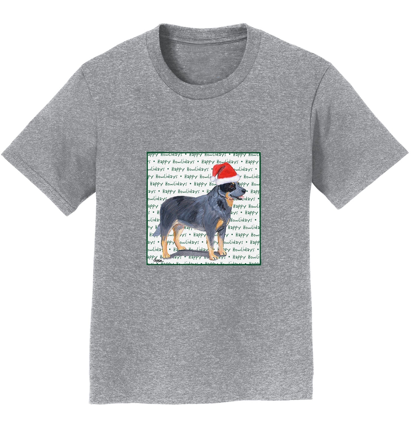 Australian Cattle Dog Happy Howlidays Text - Kids' Unisex T-Shirt