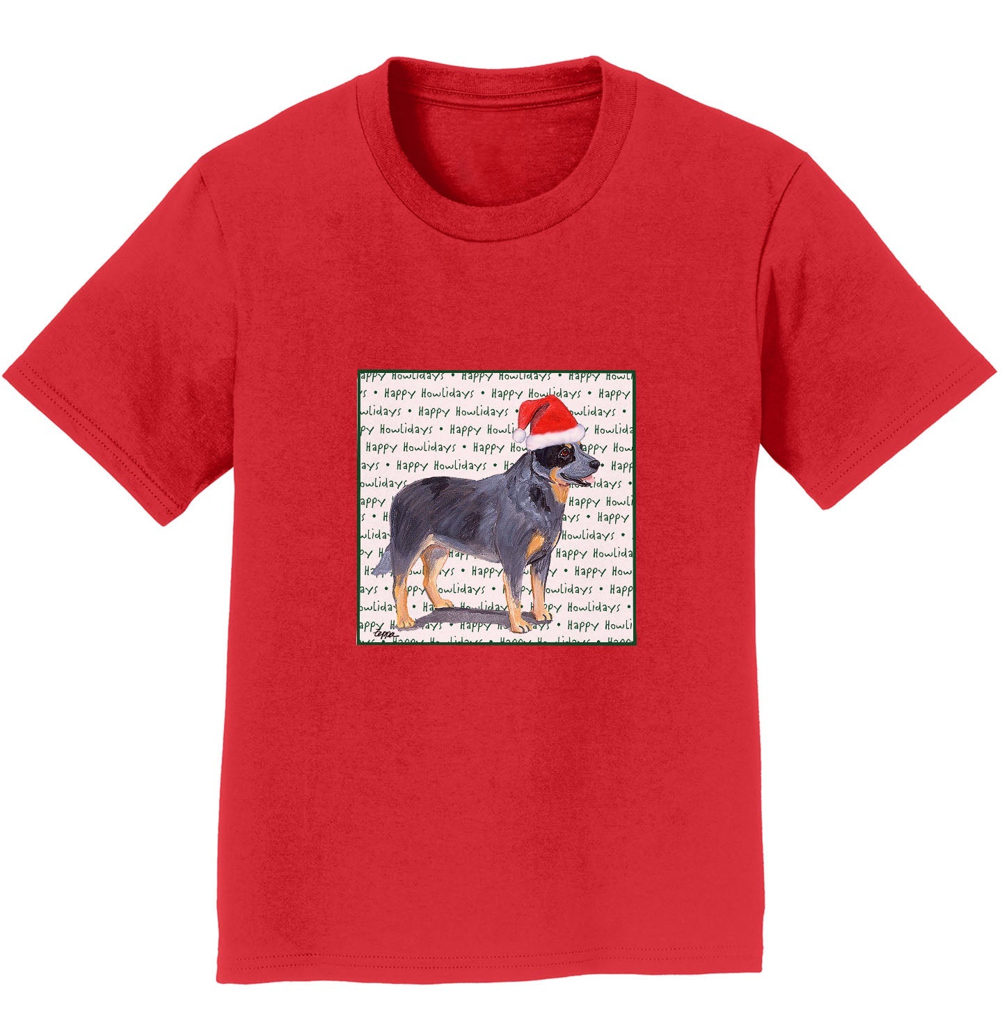 Australian Cattle Dog Happy Howlidays Text - Kids' Unisex T-Shirt